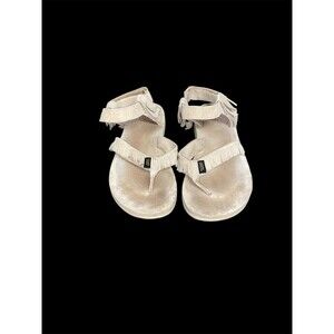 Teva Original Leather Fringe Flat Sandals Women’s Size 9 Beige Comfort Hippy
